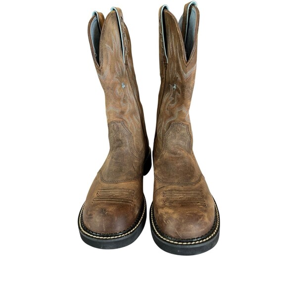 Ariat Boots Western Driftwood Probaby Round Toe Womens Sz 9.5 brown 2485 - Picture 2 of 10